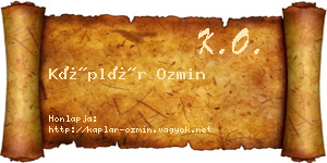 Káplár Ozmin névjegykártya